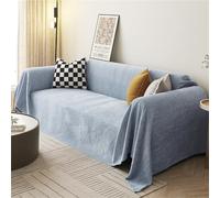 Xisnuient Colchas para Sofás 1 2 3 4 Plazas, Colchas de Chenilla Extra Grandes para Cama Doble, Color Sólido, Antideslizantes, Pequeñas Colchas para Sofás de Sala de Estar. (Sky Blue,90x180cm)