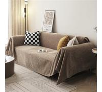 Xisnuient Colchas para Sofás 1 2 3 4 Plazas, Colchas de Chenilla Extra Grandes para Cama Doble, Color Sólido, Antideslizantes, Pequeñas Colchas para Sofás de Sala de Estar. (Coffee,180x420cm)