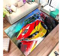 Xisnuient Gaming Alfombra Habitación Adolescente Niño, Clásico Auto Grafiti de Coches Carreras Geniales Suave y Antideslizante Alfombra para Dormitorio y Zona de Juegos Decorativa, 50x80 cm, Color 2