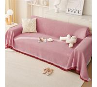 Xisnuient Manta Sofa Grandes para Cama, Plaid Sofa 1 2 3 4 Plazas, Colcha Colores Sólidos Modernos con Borlas Colchas Grandes Reversibles para Sofás Sofá Asiento Cama Doble Y Sillón (Rojo,180x260cm)