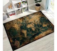 Xisnuient Mapa Náutico Retro Alfombra para Sala de Estar, Suave y Antideslizante, Decorativa Mapa del Tesoro Náutico 3D Alfombra para Dormitorios, Estudios y Salas de Juegos, 100x200 cm, Color 5