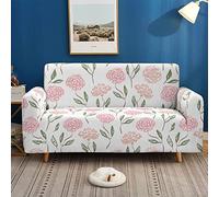 Xisnuient Poliéster Elástico Fundas para Sofá 1/2/3/4 Plazas Plantas Flores Hojas Verdes Decoración Fundas Protectoras para Sillones Sofá Antideslizantes Lavables A Máquina (Color 3,3 Plazas)