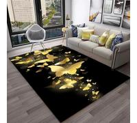 Xisnuient Sueño Mariposas 3D Alfombra Habitación Niña Decoración Moderna Azul Violeta Dorado Mariposas Flores Alfombrilla Antideslizante para Salón, Dormitorio, Sala De Juegos (Color 4,50x80 cm)