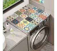 Xisnuient Tapete para Lavadora Absorbente Antideslizante Mandala Bohemio Estampado Vintage a Cuadros Cover para Lavadora Secadora para Lavadora Microondas Refrigerador Fregadero (Color 5,60x60cm)