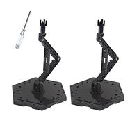 XISTEST Base de acción Hobby, soporte de exhibición compatible con modelos de figuras a escala 1/144 Gundam HG RG, color negro (2 piezas)