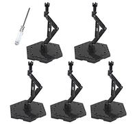 XISTEST Base de acción Hobby, soporte para modelos, soporte de exhibición compatible con modelos de figuras a escala 1/144 Gundam HG RG, color negro (5 piezas)
