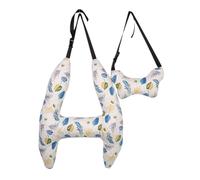 Xistuoz Almohada cervical de viaje - Cojín de almohada de viaje de 2 piezas | Almohada lumbar de viaje con estampado lindo, almohadas cervicales para dormir mientras viaja, almohadas de viaje largo