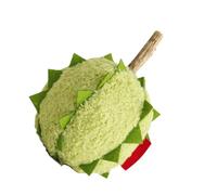 Xistuoz Juguete masticable para gatos, mangostán de frutas, juguetes masticables Durian, simulación de relleno de frutas para limpieza de dientes de gatito, juego interactivo, reduce el aburrimiento
