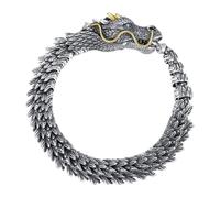 Xistuoz Pulsera de dragón para hombre, pulsera de cobre hecha a mano, joyería creativa personalizada de dragón, regalo de joyería para hombre, 22cm, Consulta la descripción, Unisex