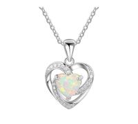 Xisulay Collar Personalizado Versátil Versáxico Cabello Infinito de corazón Cristal con joyería romántica diálogo Brillante Joyería para el Regalo cumpleaños San Blanco