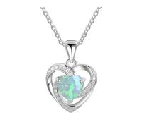 Xisulay Collar Personalizado Versátil Versáxico Cabello Infinito de corazón Cristal con joyería romántica diálogo Brillante Joyería para el Regalo cumpleaños San Verde