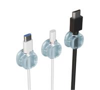 XITEA 3 Piezas Clips de Cable Acrílico Autoadhesivo Soporte de Cable para Escritorio Mesita de Noche Coche Cuero Múltiples Superficies Fuertes Clips de Cable