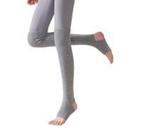 XITEA Calcetines largos de punto acanalado lisos por encima de la rodilla, sin pies, calentadores de piernas, medias altas hasta el muslo para mujer, yoga, baile, invierno, mangas sobre la rodilla