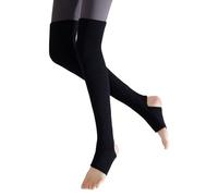 XITEA Calcetines largos de punto acanalado lisos por encima de la rodilla, sin pies, calentadores de piernas, medias altas hasta el muslo para mujer, yoga, baile, invierno, mangas sobre la rodilla