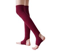 XITEA Calcetines largos de punto acanalado lisos por encima de la rodilla, sin pies, calentadores de piernas, medias altas hasta el muslo para mujer, yoga, baile, invierno, mangas sobre la rodilla