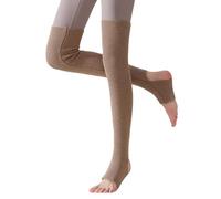 XITEA Calcetines largos de punto acanalado lisos por encima de la rodilla, sin pies, calentadores de piernas, medias altas hasta el muslo para mujer, yoga, baile, invierno, mangas sobre la rodilla, KQ
