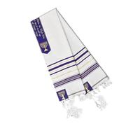 XITEA Chal de oración con flecos de 180 cm con flecos hechos a mano y patrón bordado para hombres y mujeres, evento religioso, chal de oración tallit mesiánico, Morado (, Talla única