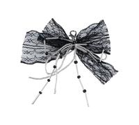 XITEA Clip para zapatos con lazo con cuentas bordadas de encaje y cuentas de mariposa con nudo de mariposa, accesorios elegantes para llavero, as show, Tela de cristal