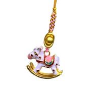 XITEA Elegante llavero de caballo balancín con correa para teléfono, accesorio de metal multiusos para uso diario, cadena de teléfono para bolsas, B, Talla única