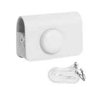 XITEA Funda de transporte de color sólido con correa de hombro ajustable, funda de piel sintética para cámara retro H35 501F, correa de hombro ajustable, White
