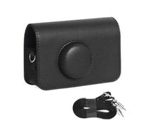 XITEA Funda de transporte de color sólido con correa de hombro ajustable, funda de piel sintética para cámara retro H35 501F, correa de hombro ajustable, Black
