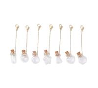 XITEA Juego de 7 llaveros de botella de cristal en miniatura con diseño de mosquetón para personalizar accesorios