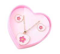 XITEA Juego de pendientes y collar de flores de corazón hecho de aleación para un toque de elegancia e individualidad, Metal