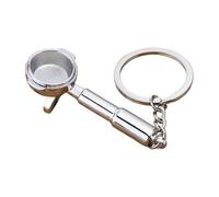 XITEA Llavero portafiltro de metal para amantes del café, llave de cafetera, joyería, textura, regalo para entusiastas del espresso, Mango de café plateado, Talla única