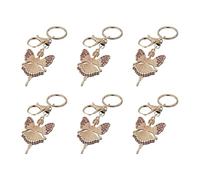 XITEA Paquete de 6 llaveros de diamantes de imitación para niña, anillos de aleación Zn, accesorios de joyería de moda para mujer, como se muestra en la imagen, Talla única