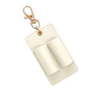 XITEA Portalápices de cuero con doble ranura, organizador de viaje, llavero para cuadernos, diarios, mochilas, cuero vintage para mochilas, White