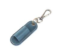 XITEA Portalápices de piel sintética con llavero, portalápices para el cuello, con clip, protector de bolsillo, de piel sintética con llavero, protector de bolsillo para regalo, Azul sartén