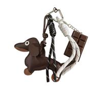 XITEA Unique Styles - Llavero con colgante de perro salchicha resistente, material de piel sintética, accesorio para uso diario, trajes elegantes, marrón, Talla única