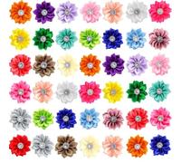 xitoio 50 lazos para el pelo de perros pequeños con bandas elásticas de goma, accesorios coloridos hechos a mano para el aseo de mascotas, lazo antideslizante para perros pequeños y medianos, gatos