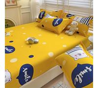 xitoio Comfort - Juego de sábanas bajeras con 2 fundas de almohada, microfibra suave, extraprofunda, 25 cm, elástico, fácil cuidado, resistente a la decoloración (oso amarillo, 180 x 200 x 25 cm)