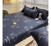 xitoio Comfort - Juego de sábanas bajeras con 2 fundas de almohada, microfibra suave, extraprofunda, 25 cm, elástico, fácil cuidado, resistente a la decoloración (ballena azul, 180 x 200 x 25 cm)