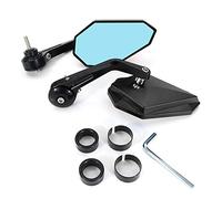 Xitomer Espejos de extremo de barra/espejos retrovisores/espejos laterales aptos para CB125R/VFR800/Grom MSX125/CBR600RR/CB500X, apto para Tiger 800/Daytona/Thruxton 900/Speed Triple/Scrambler (negro)