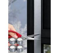 XIUCAI 4 Rollos de Cinta Selladora Anticorrientes para Personas Mayores, Cinta Autoadhesiva Impermeable y Antiviento, Aislante Removible Sin Residuos,Plata,W 5cm x L 3m