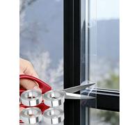 XIUCAI 4 Rollos de Cinta Selladora Anticorrientes Segura en Embarazo para Puertas & Ventanas, Junta Autoadhesiva Antiviento Impermeable, Removible Sin Residuos,Clear,W 5cm x L 3m