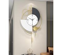 XIUCAI Reloj de Pared Moderno Silencioso, Gran Reloj Metálico Geométrico de 74 cm, Movimiento de Cuarzo Silencioso a Pilas, Decoración para Sala Dormitorio Oficina,Large