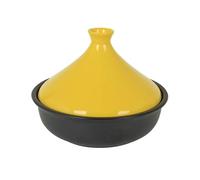 XIUCAI Tajín Marroquí para 1-3 Personas, Olla Artesanal de Cerámica con Tapa, Resistente al Calor y Retiene Humedad, para Cocina o Restaurante,Amarillo