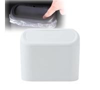 XIUDAM Bote de Basura para Coche Pequeño para Cupra TERRAMAR AB 2025, Papelera Coche con Tapa Portátil Caja de Almacenamiento para Coche Mini Cubo Basura,B/White