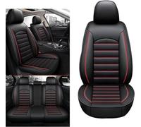 XIUDAM Cuero Fundas Asientos Coche para Citroen C4 Cactus 2016-2019, Asientos Juegos De Cubreasientos Delanteros Y Traseros Protector Impermeable Accesorios,B/Black and Red