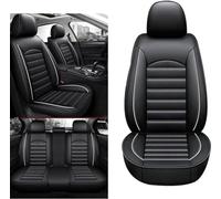 XIUDAM Cuero Fundas Asientos Coche para Citroen C4 Cactus 2016-2019, Asientos Juegos De Cubreasientos Delanteros Y Traseros Protector Impermeable Accesorios,D/Black and White