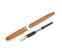 Xiuganpo 1 Pluma Estilográfica de Caligrafía, Punta Ancha Retro para Escritura Gótica árabe Cursiva, Entusiastas de la Caligrafía, Depósito de Tinta Estilo Pistón, de bambú (Punta del bolígrafo 1,5