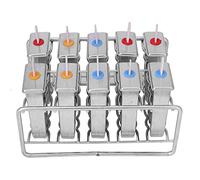 Xiuganpo 10 Moldes para Helado de Acero Inoxidable 304 de Grado Alimenticio con Soporte para Palitos de 100 Piezas, Congelación Rápida y Fácil de Limpiar, para Paletas Heladas Caseras, (cabeza