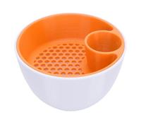 Xiuganpo 2 en 1 Tazón de Doble Cámara, Chips Estampados en 3D que Sirven Tazones Anti -empapados Tazón Dividido con Recipiente de Concha, Organizador de Bocadillos para la Porción de (Naranja)