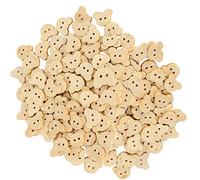 Xiuganpo 250 Uds Bonitos Botones de Madera con Forma de Cabeza de Oso para Manualidades, Costura, Tejido, Material de Madera Natural, Perfecto para Ropa