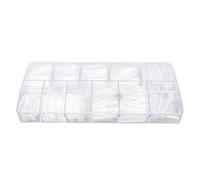 Xiuganpo 500 Puntas de Uñas Postizas Transparentes, Material ABS Transpirable, Puntas de Uñas para Navidad, Día de San Valentín, de de Operación Simple para Esmalte de Gel, Acrílicas