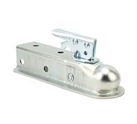 Xiuganpo Acoplador de Remolque de Lengüeta Recta con Bola de Enganche de 50 Mm Diseño Duradero para Vehículos de Tubo Cuadrado de 50 Mm Hecho de Acero Forjado Galvanizado