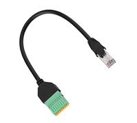 Xiuganpo Adaptador de Enchufe RJ45 No Soldado, Blindado, Transmisión de Señal Estable para Señales Digitales Analógicas Mixtas, Plástico Negro Compacto, 27 Cm